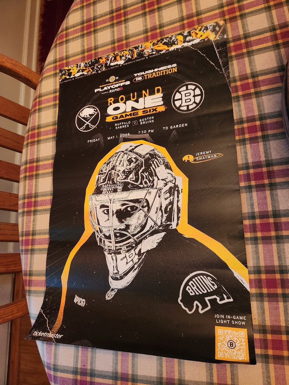 NHL Playoffs TD Garden May 1 2026 Round 1 Game 6 Bruins Sabres Poster